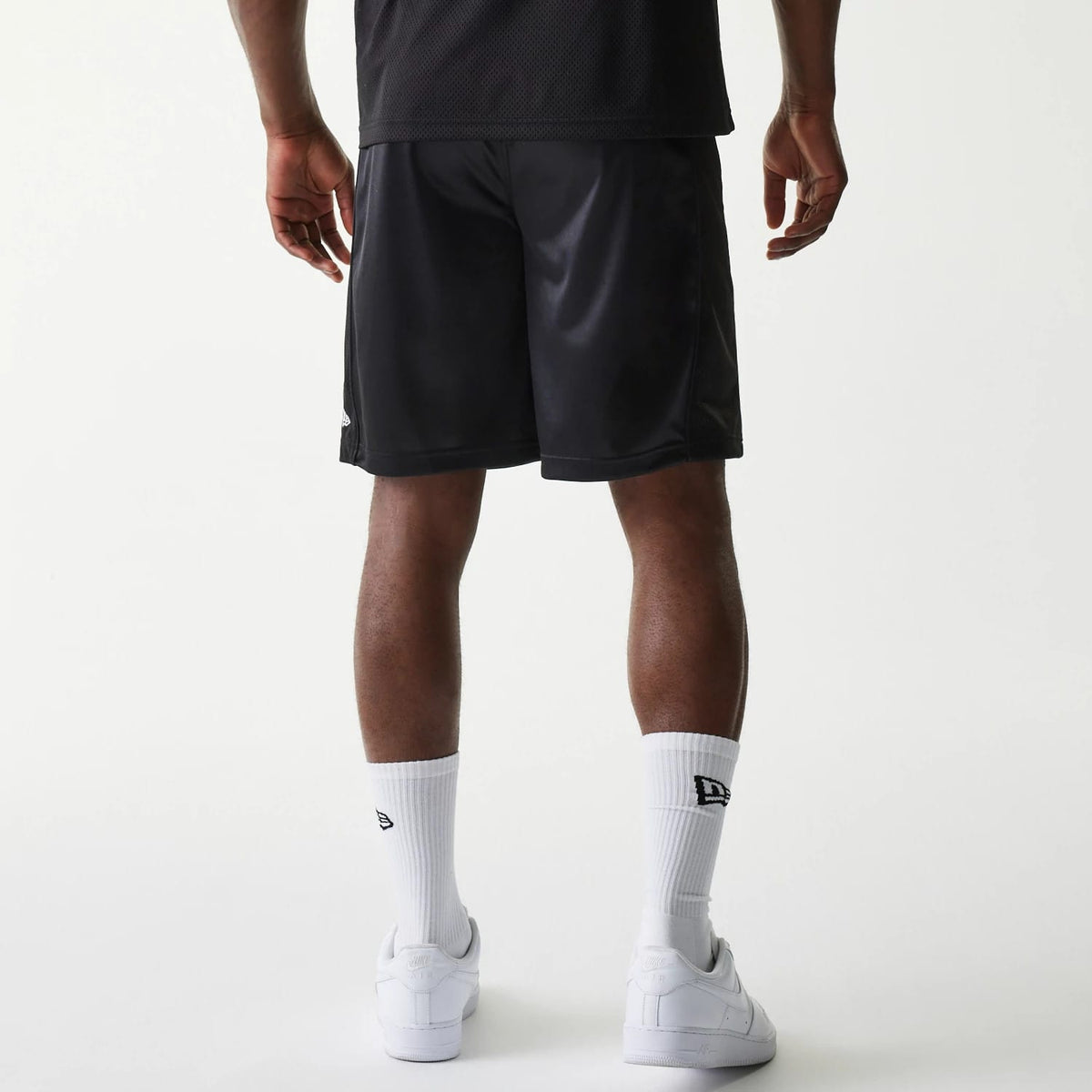 New Era Retro Sports Black Mesh Shorts-kentox