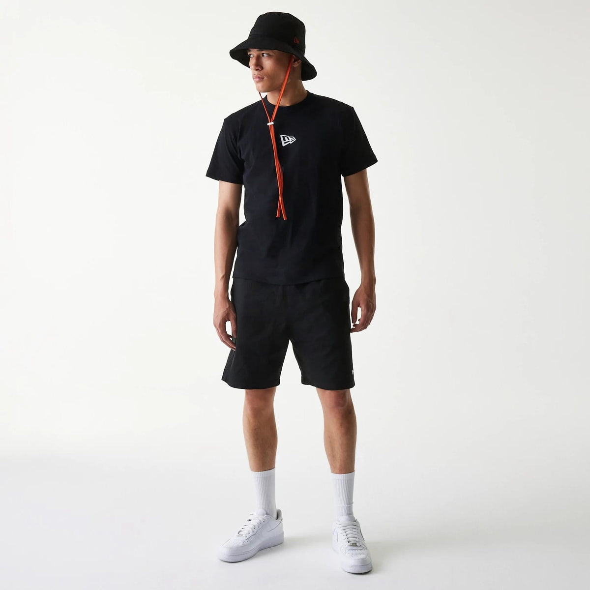 New Era Japan Woven Black Shorts-kentox