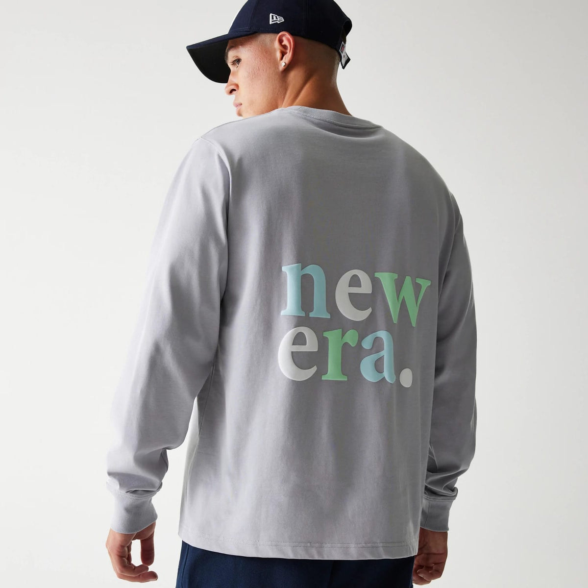 New Era 90s Vibe Grey Long Sleeve T-Shirt-kentox