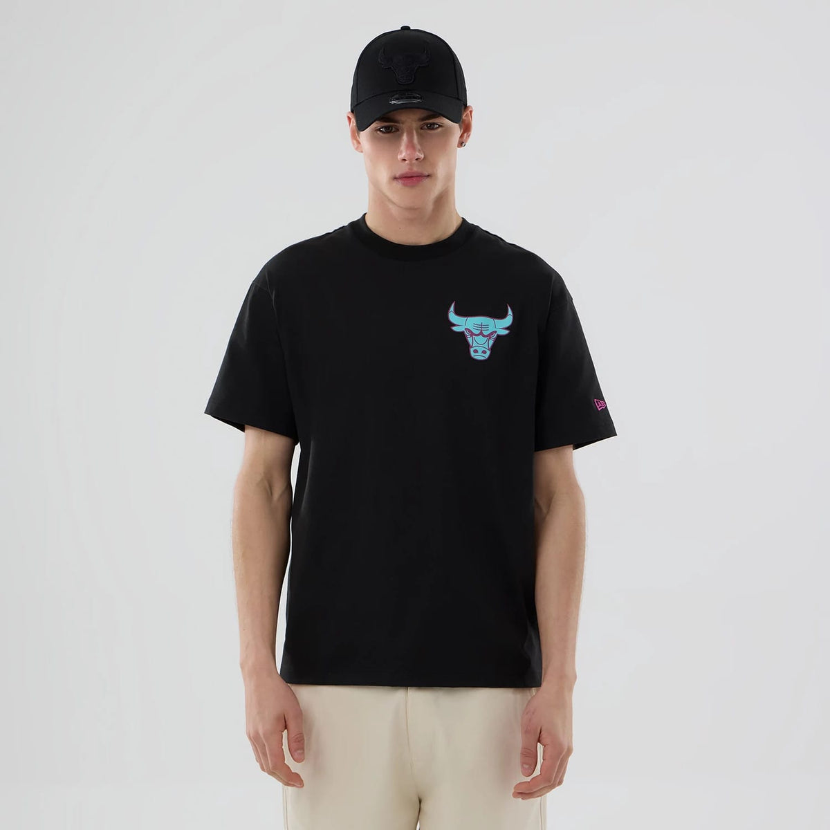 Chicago Bulls NBA Neon Light Black T-Shirt-kentox