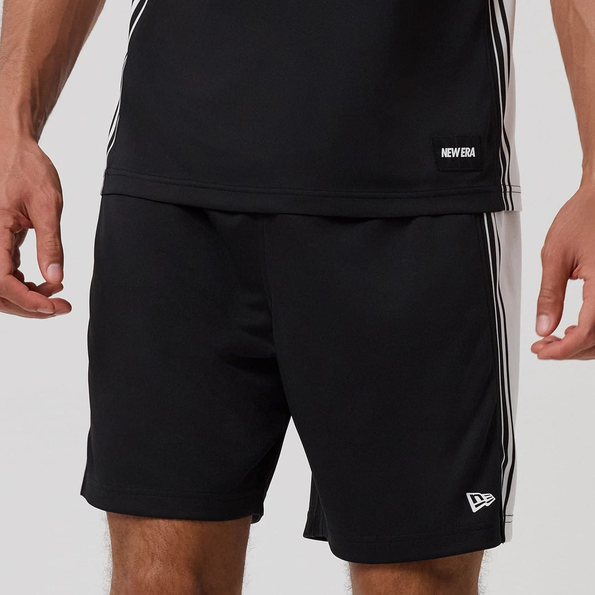 New Era Mesh Black Oversized Shorts-kentox