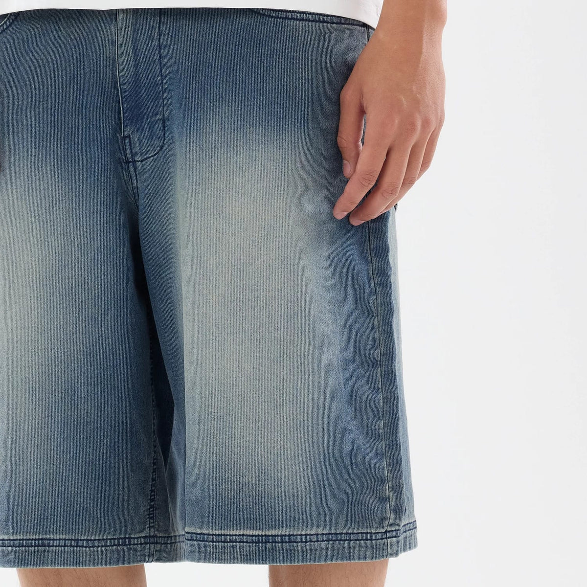 New Era Washed Blue Bermuda Shorts-kentox