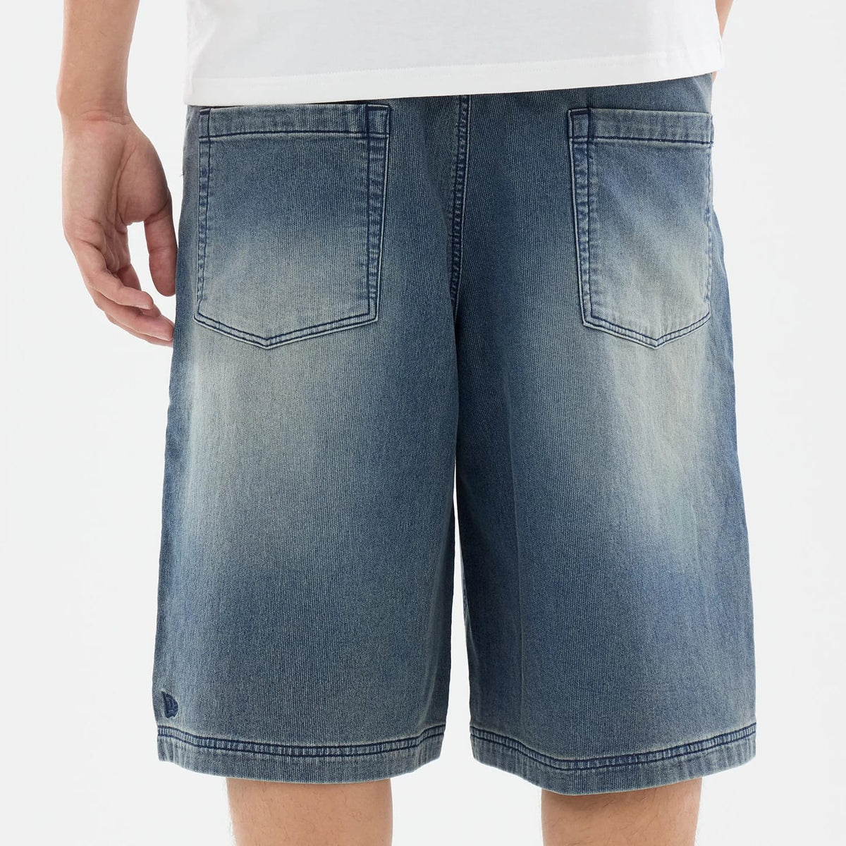New Era Washed Blue Bermuda Shorts-kentox
