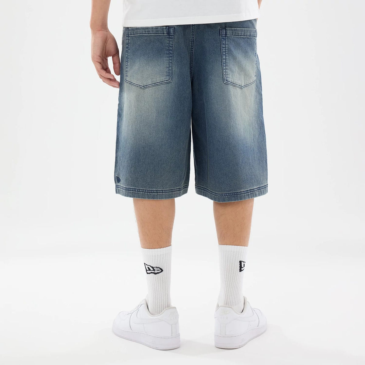 New Era Washed Blue Bermuda Shorts-kentox