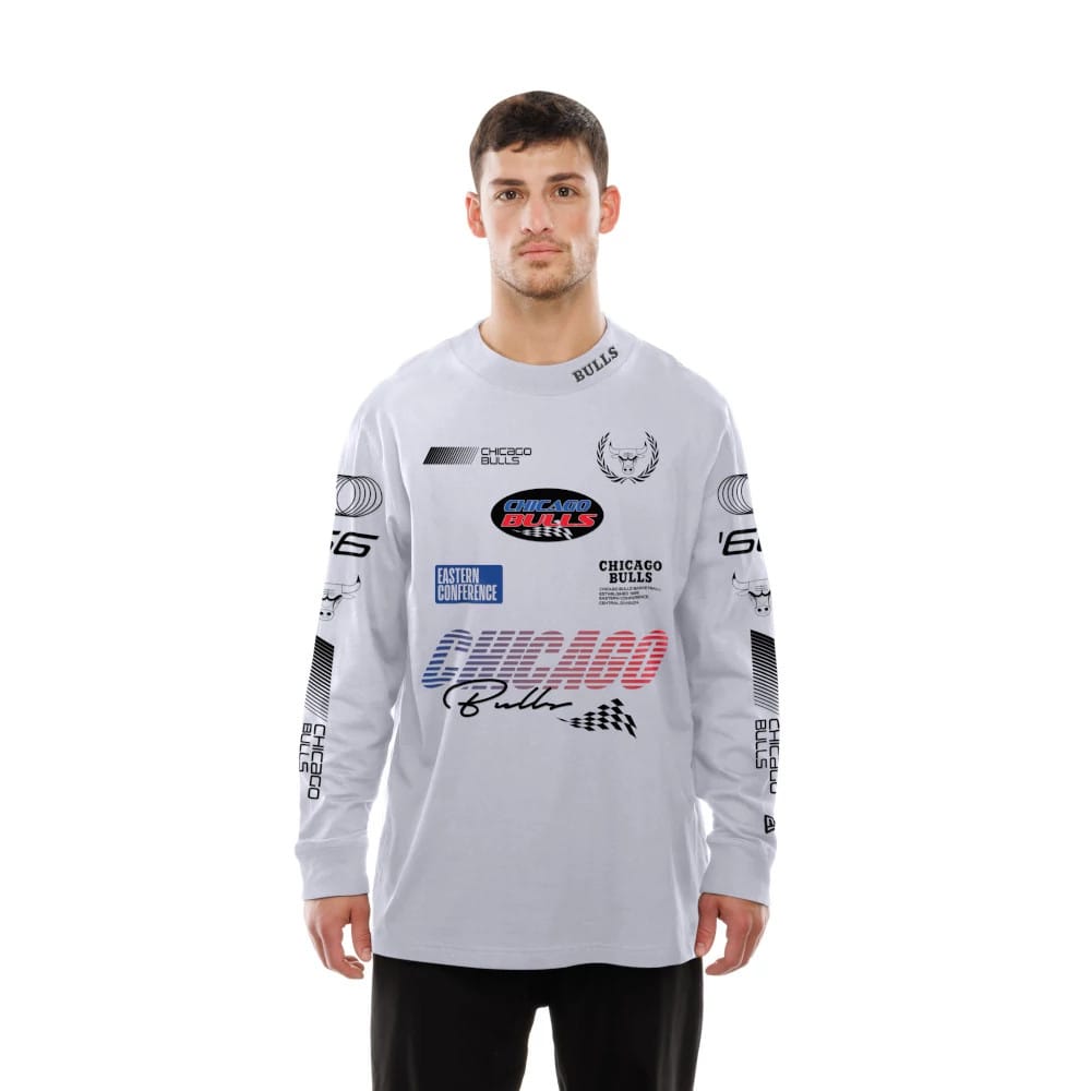Chicago Bulls Modern Driver White Long Sleeve T-Shirt-kentox