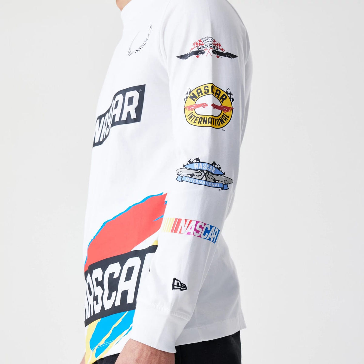 Nascar Generic Logo Modern Driver White Long Sleeve T-Shirt-kentox