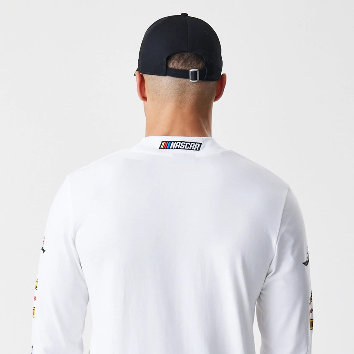 Nascar Generic Logo Modern Driver White Long Sleeve T-Shirt-kentox