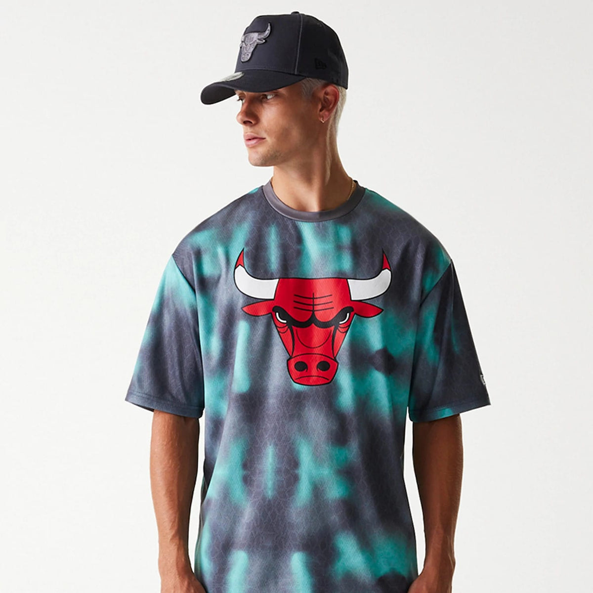 Chicago Bulls NBA All Over Print Green Oversized T-Shirt-kentox