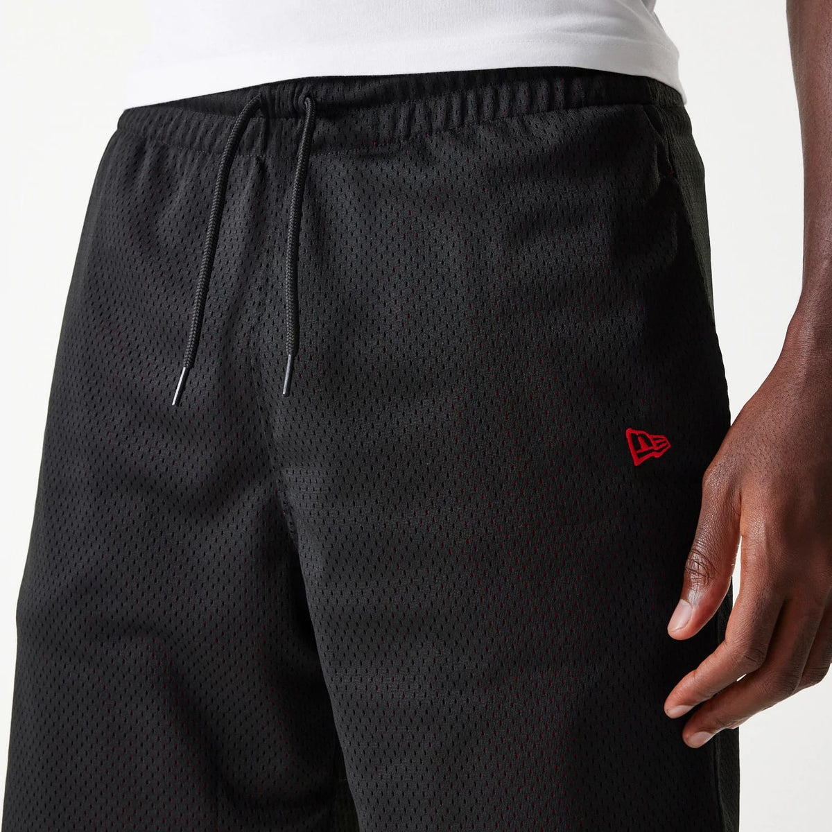 New Era Black Mesh Shorts-kentox