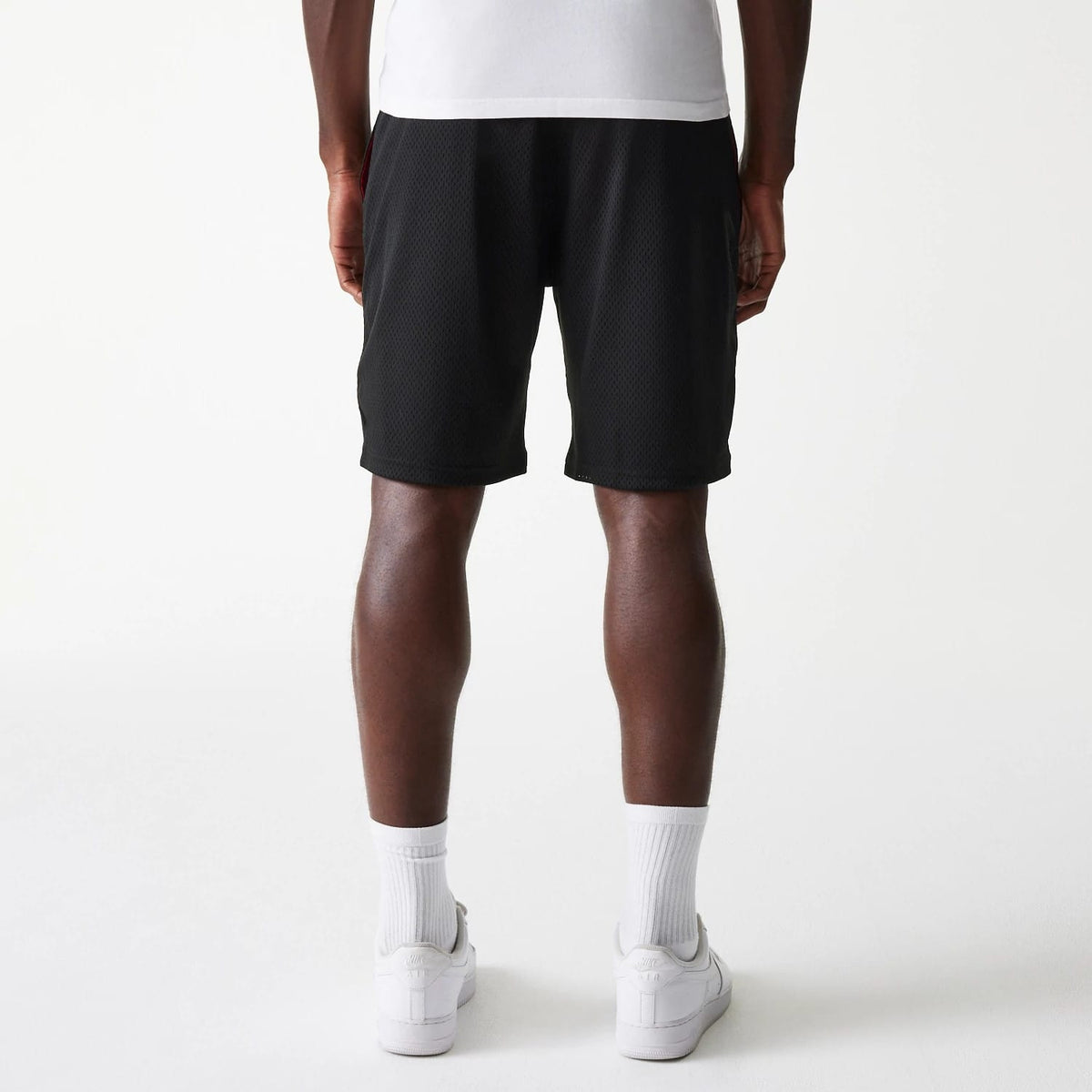 New Era Black Mesh Shorts-kentox