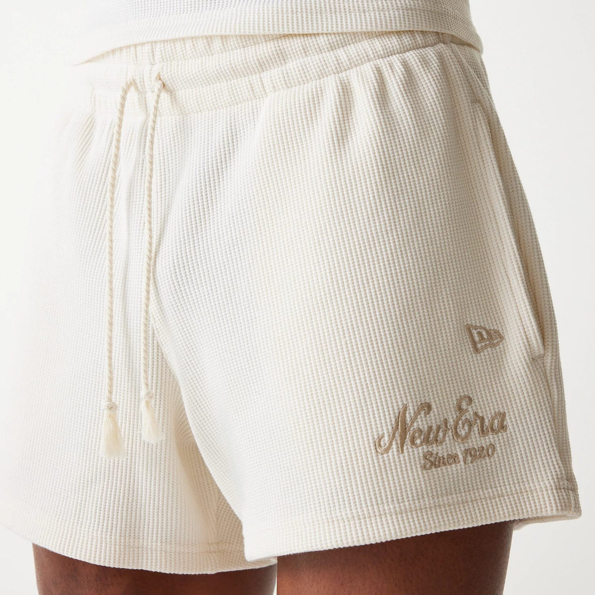 New Era Waffle Open White Shorts-kentox