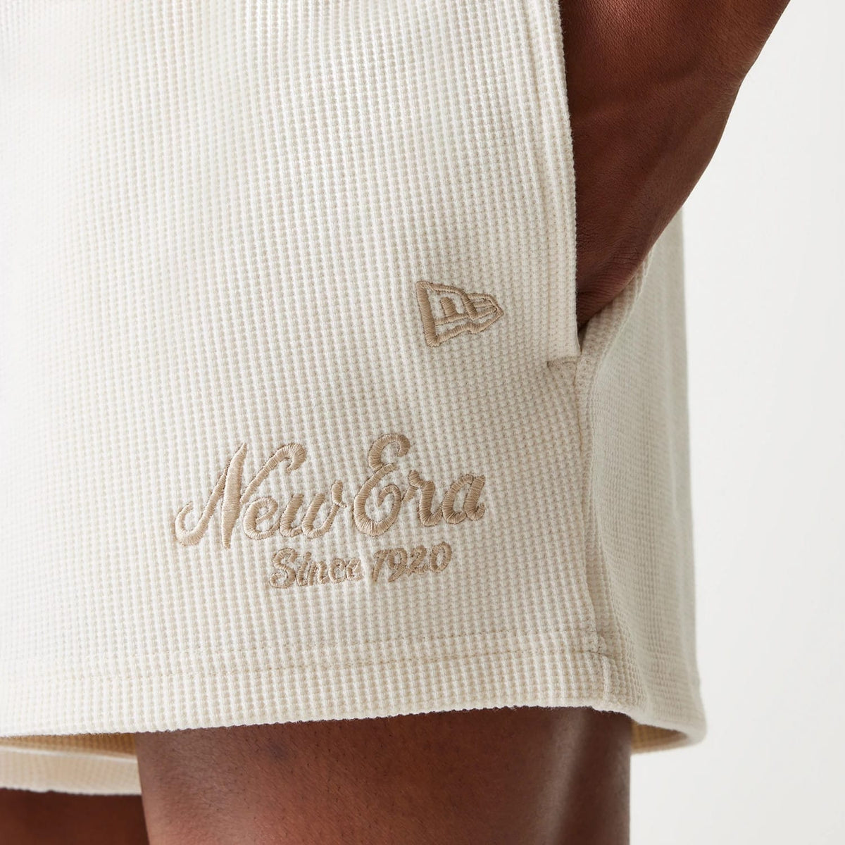 New Era Waffle Open White Shorts-kentox