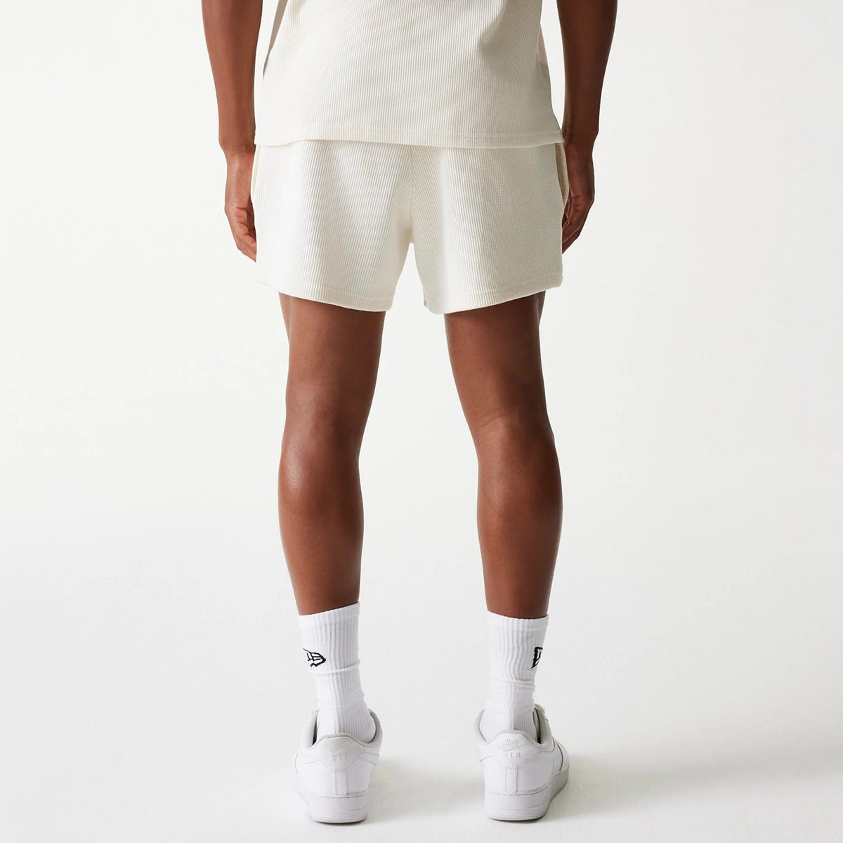 New Era Waffle Open White Shorts-kentox