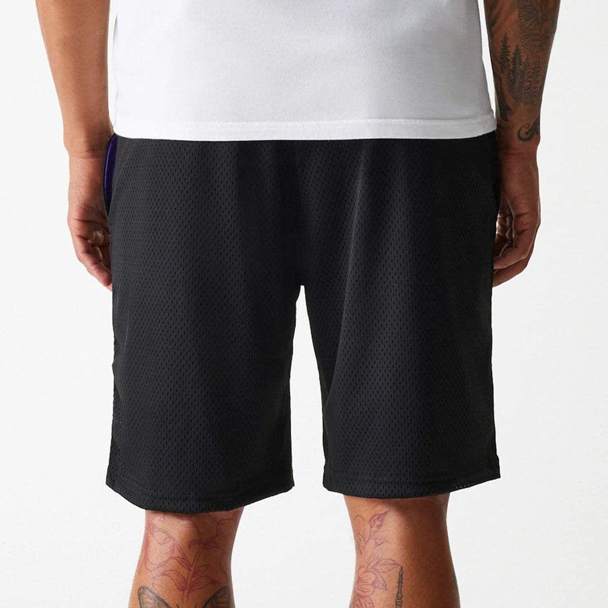 New Era Black Mesh Shorts-kentox