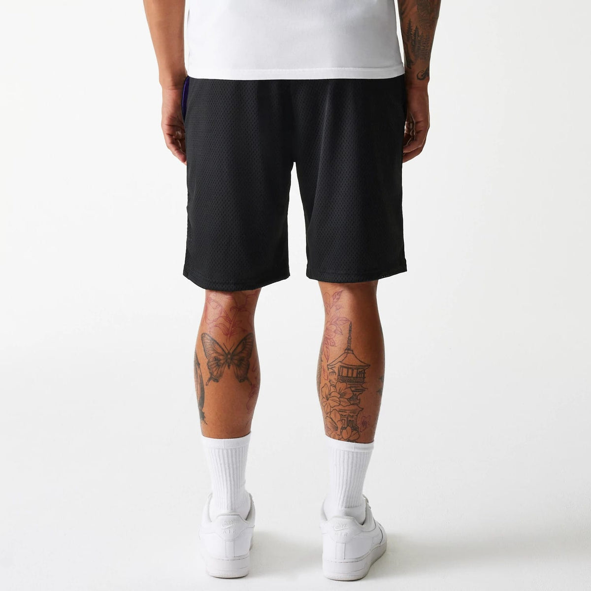 New Era Black Mesh Shorts-kentox