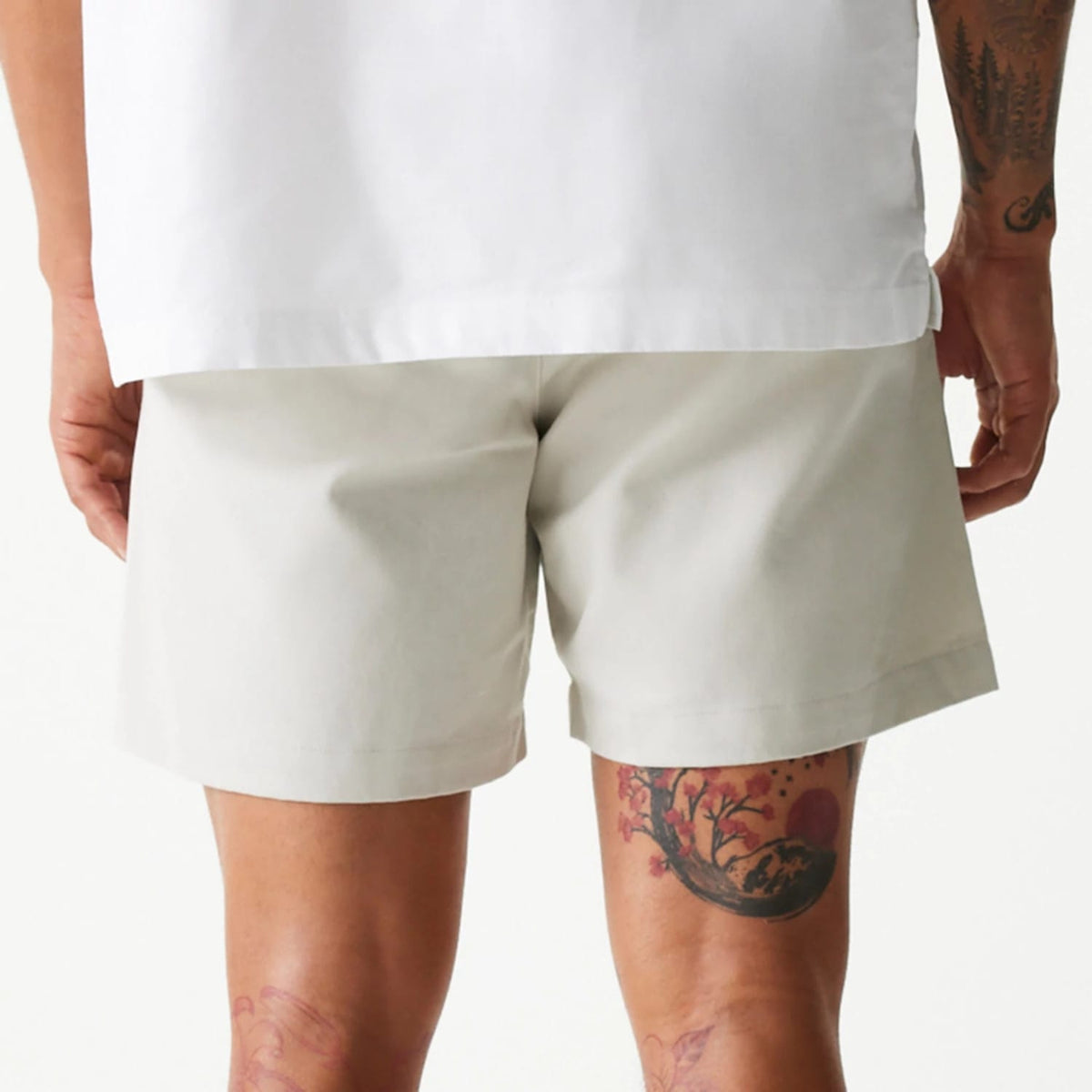 New Era Cream Chino Shorts-kentox