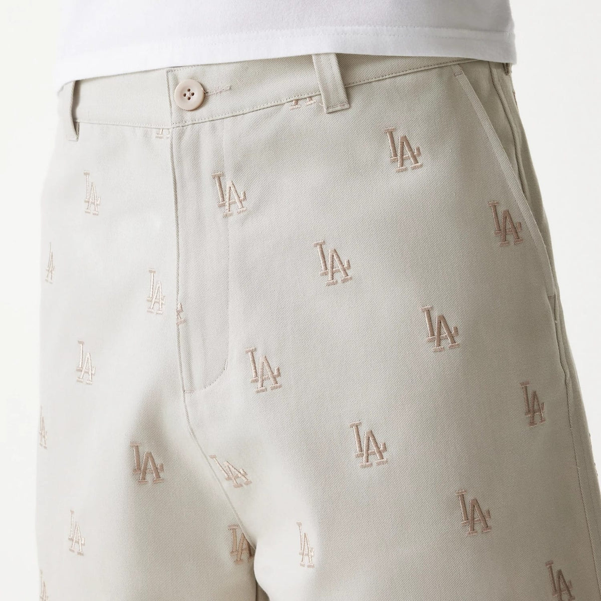 LA Dodgers MLB Monogram Cream Shorts-kentox