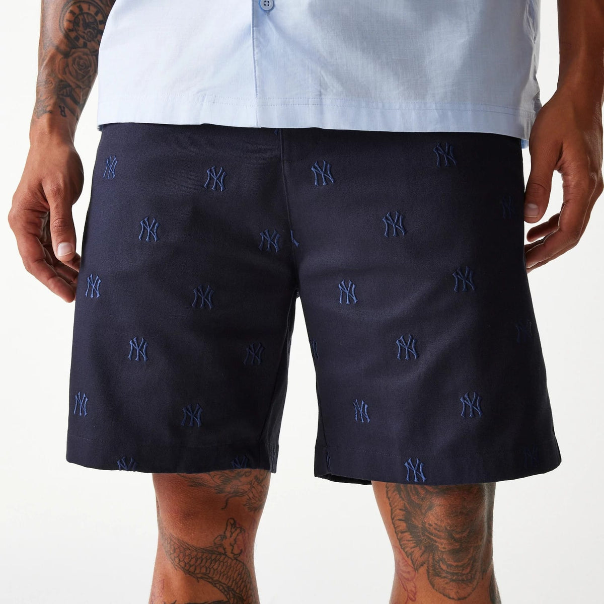 New York Yankees MLB Monogram Navy Shorts-kentox
