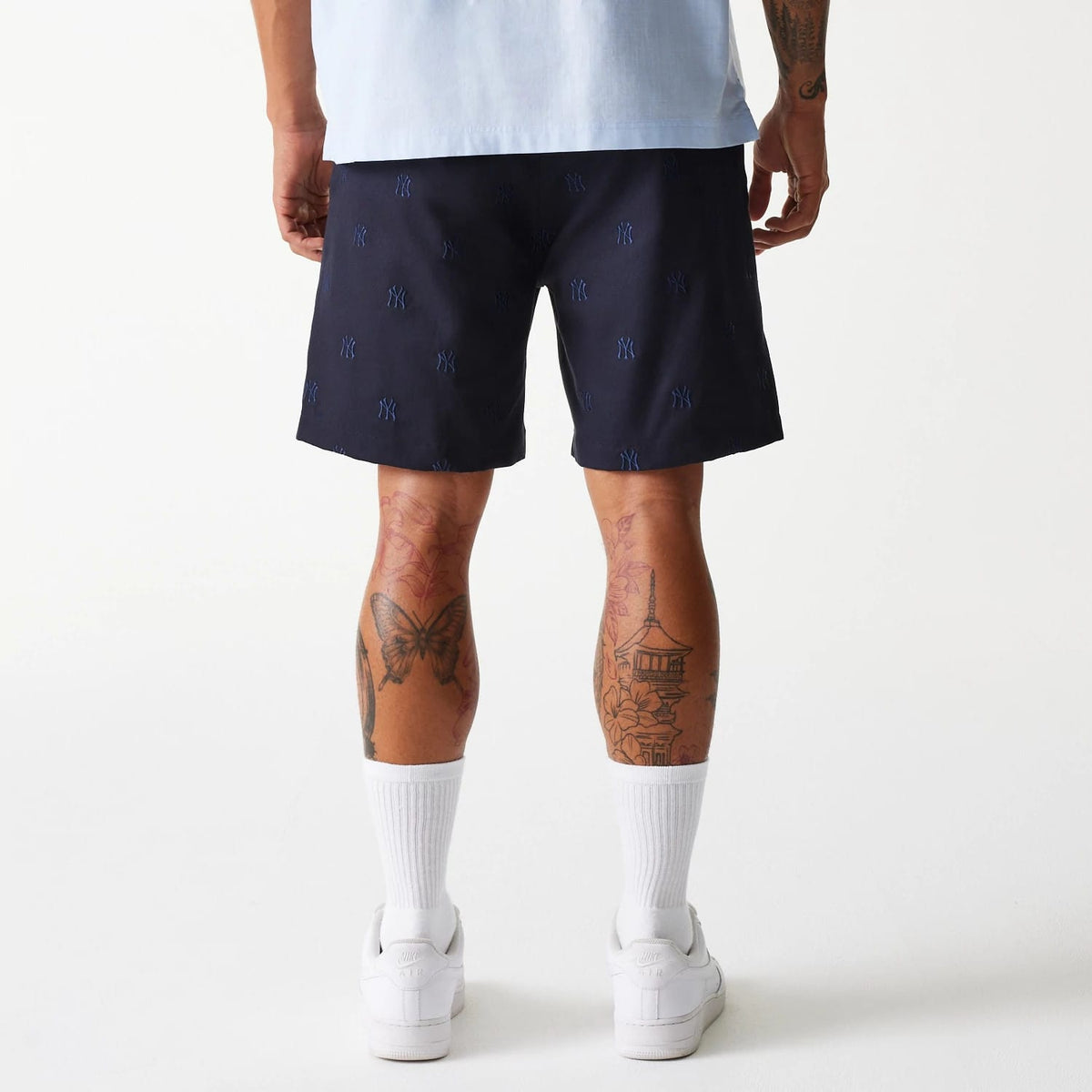 New York Yankees MLB Monogram Navy Shorts-kentox