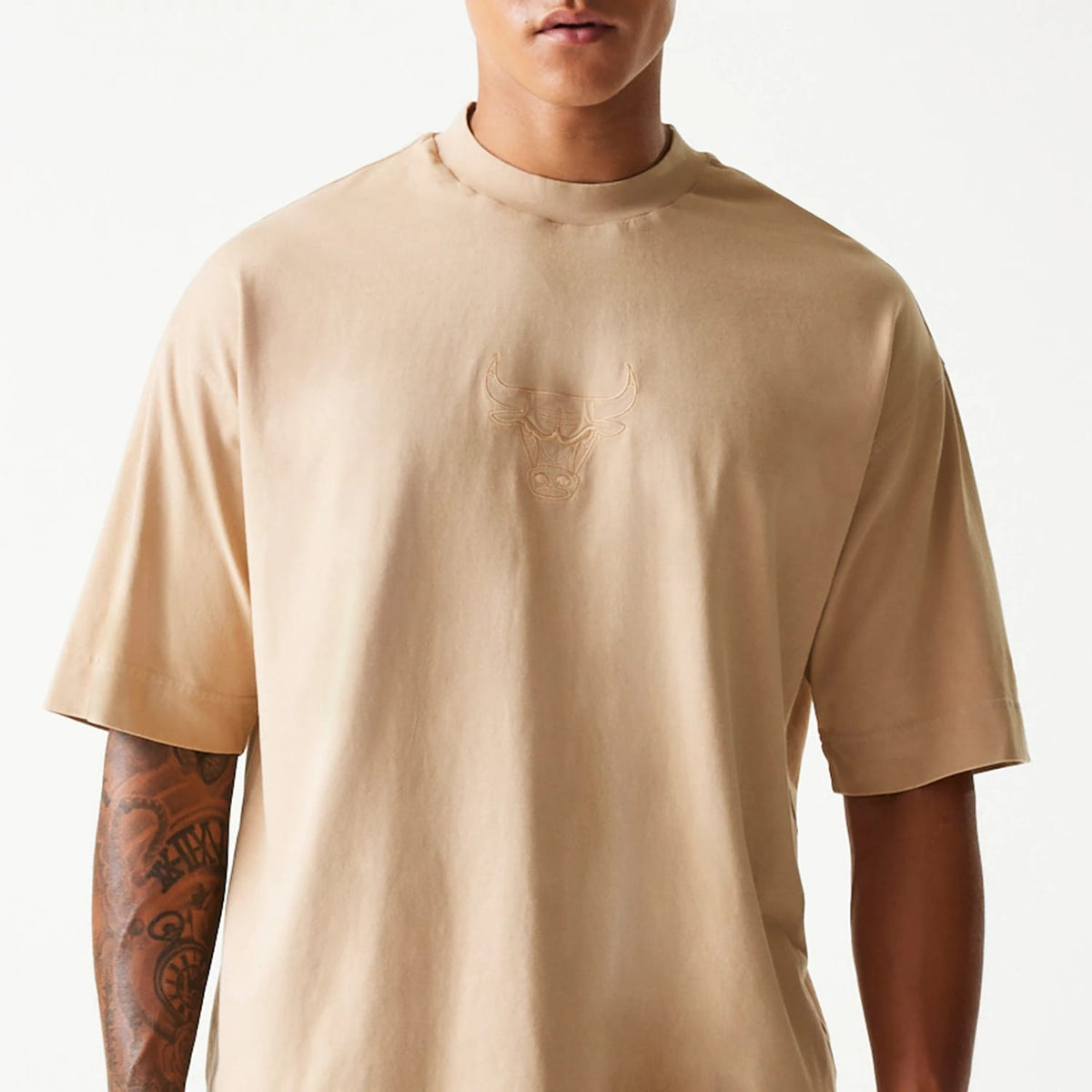 Chicago Bulls NBA Washed Beige Box T-Shirt-kentox