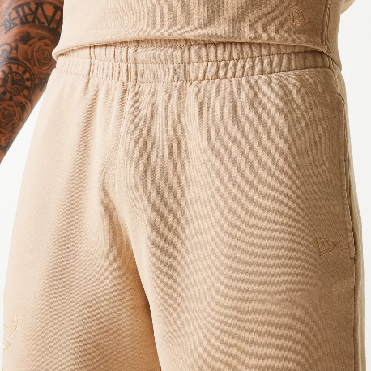 Chicago Bulls NBA Washed Beige Shorts-kentox
