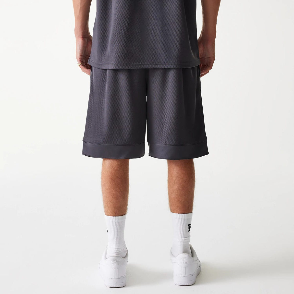 Chicago Bulls NBA Tonal Dark Grey Mesh Shorts-kentox