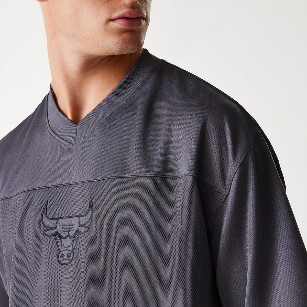 Chicago Bulls NBA Tonal Dark Grey Mesh Jersey-kentox