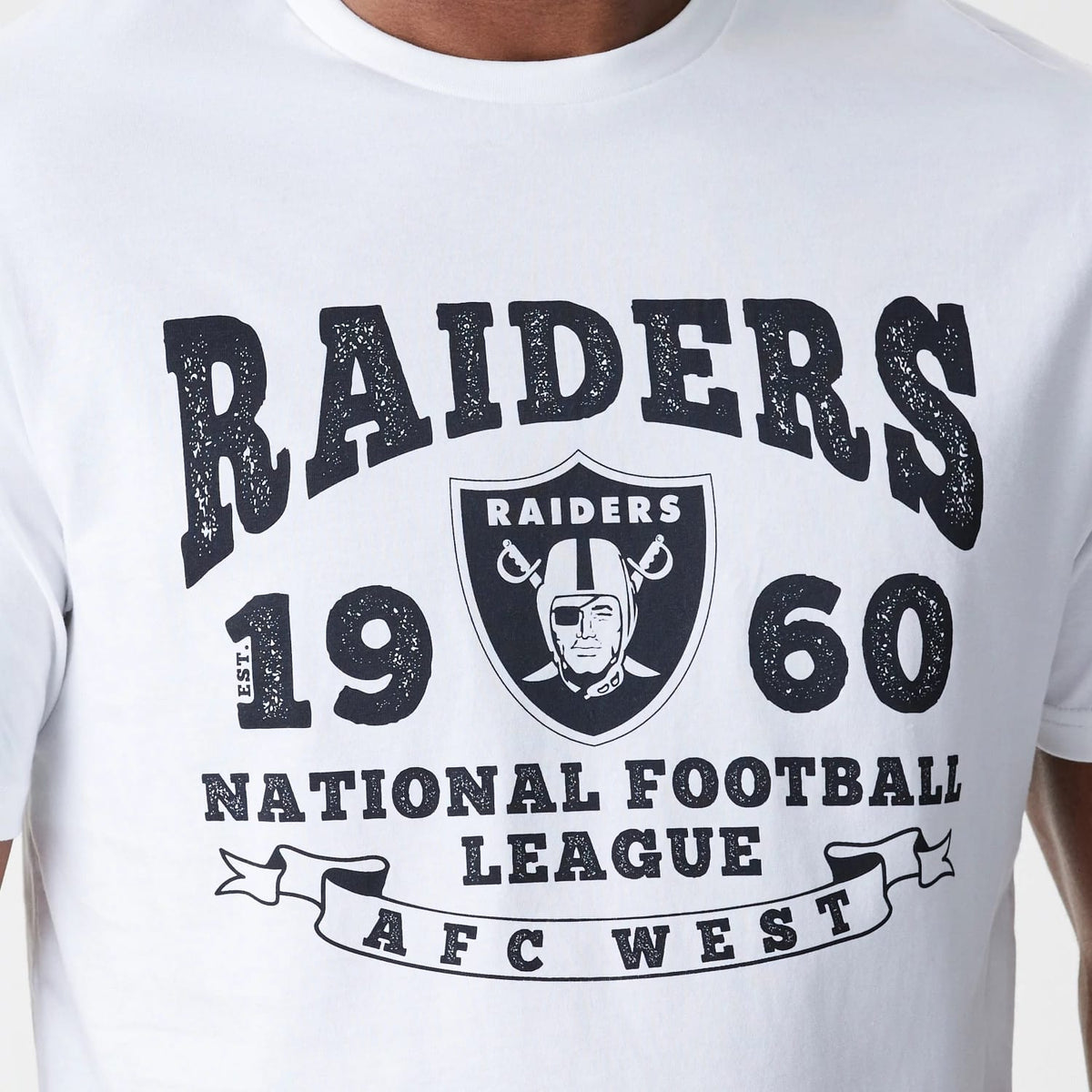 Las Vegas Raiders NFL Stack Arch Logo White T-Shirt-kentox