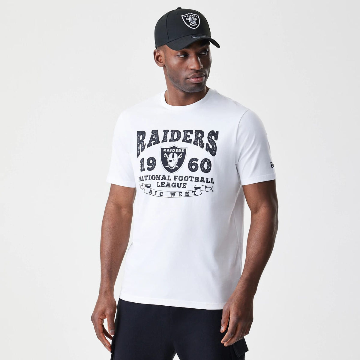 Las Vegas Raiders NFL Stack Arch Logo White T-Shirt-kentox