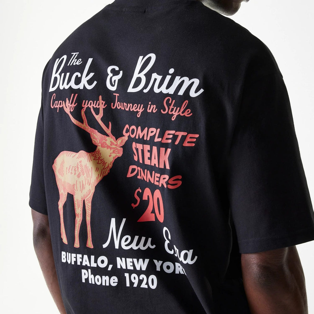 New Era Animal Graphic Black Oversized T-Shirt-kentox