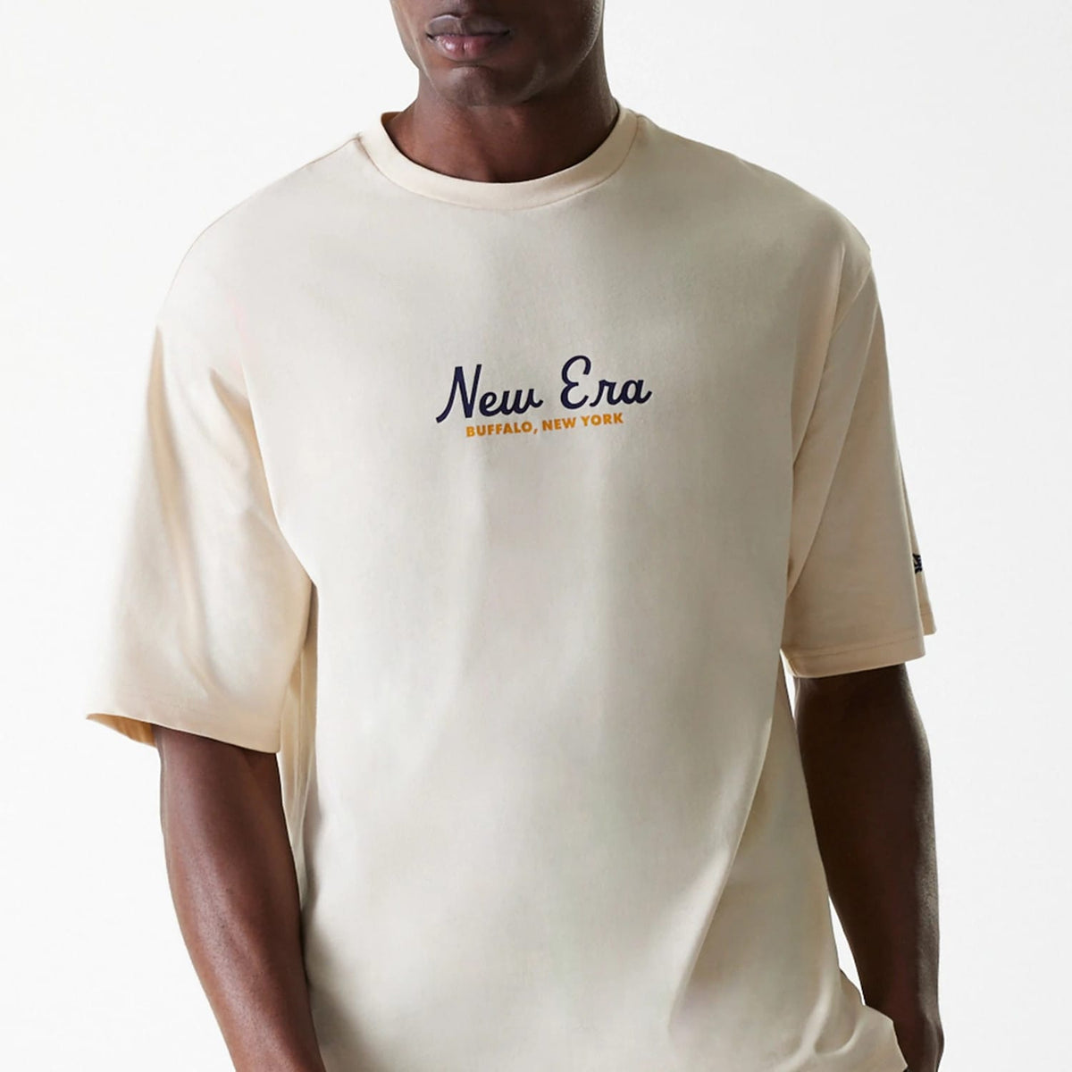 New Era Animal Graphic Light Beige Oversized T-Shirt-kentox