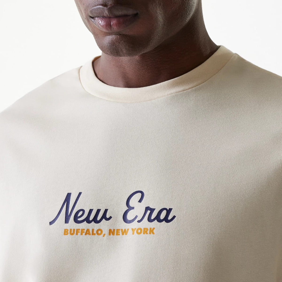 New Era Animal Graphic Light Beige Oversized T-Shirt-kentox