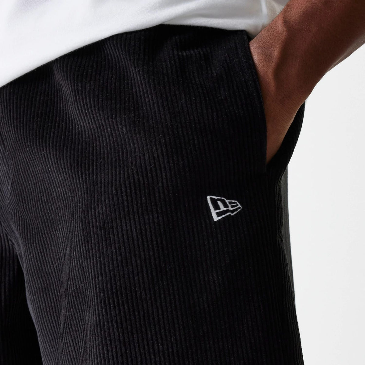 New Era Cord Black Shorts-kentox