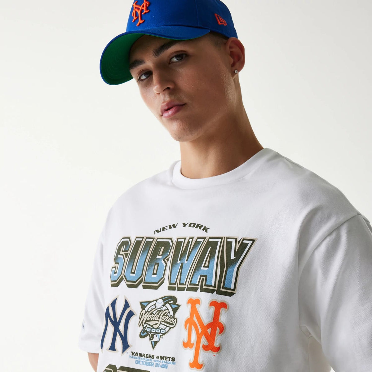 MLB Subway Series White Oversized T-Shirt-kentox