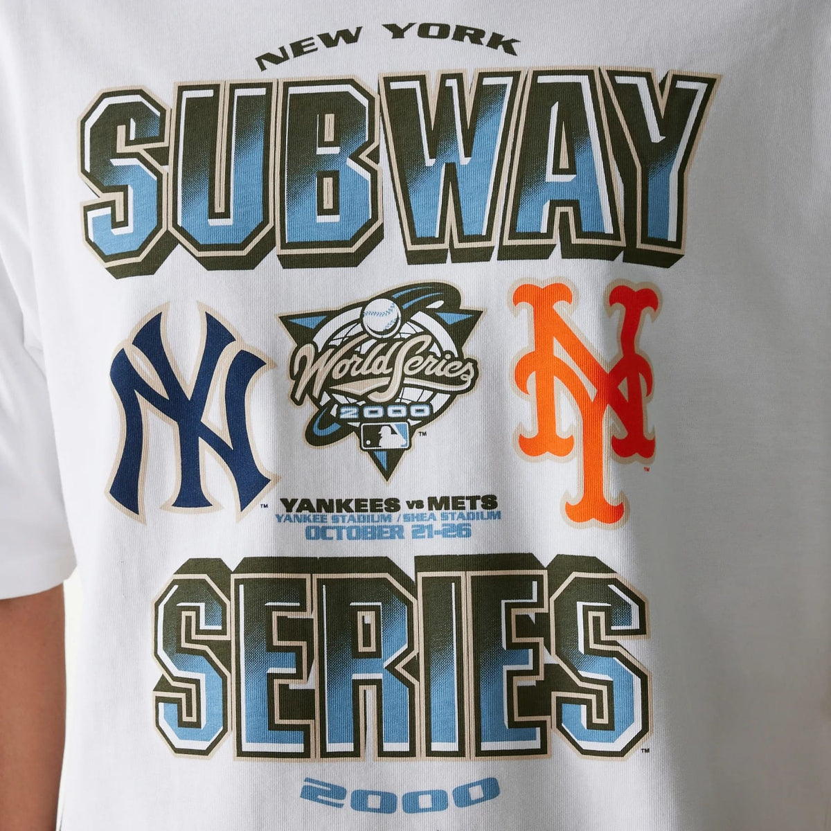 MLB Subway Series White Oversized T-Shirt-kentox