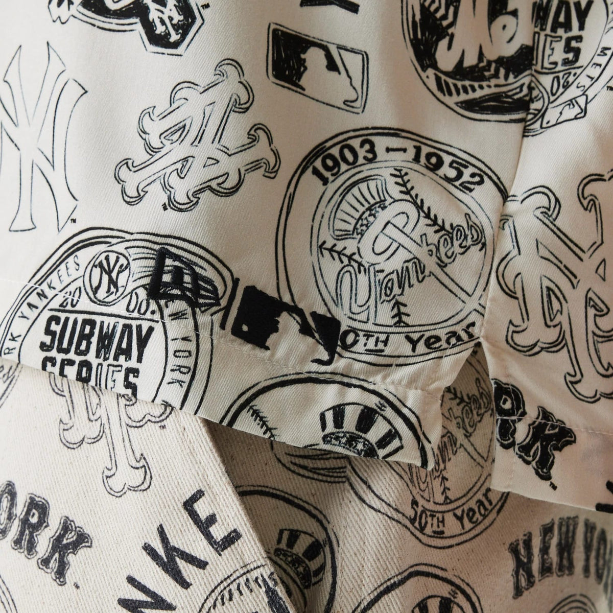MLB Subway Series All Over Print Open White Short Sleeve Shirt-kentox
