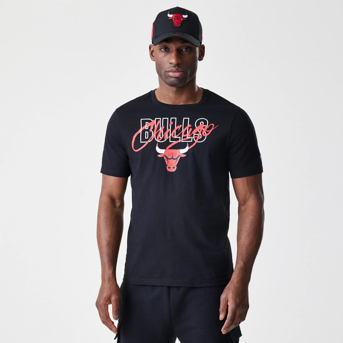 Chicago Bulls NBA Script Black T-Shirt-kentox