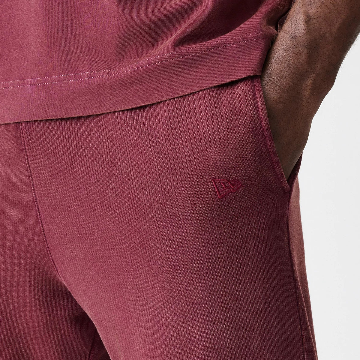New Era Washed Dark Red Straight Leg Joggers-kentox