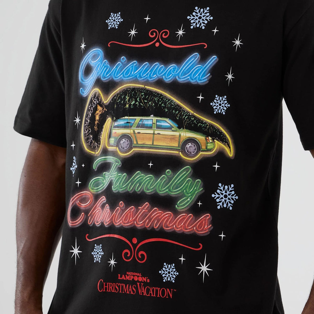 National Lampoon's Christmas Vacation Lifestyle Graphic Black T-Shirt-kentox