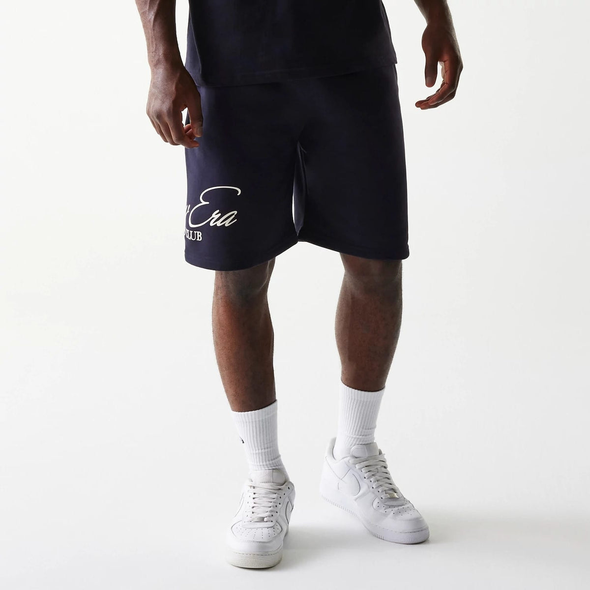 New Era Side Logo Navy Shorts-kentox