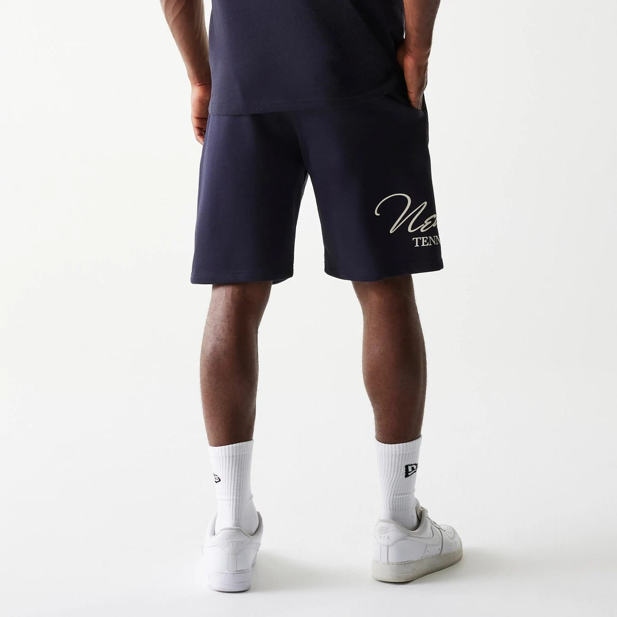New Era Side Logo Navy Shorts-kentox