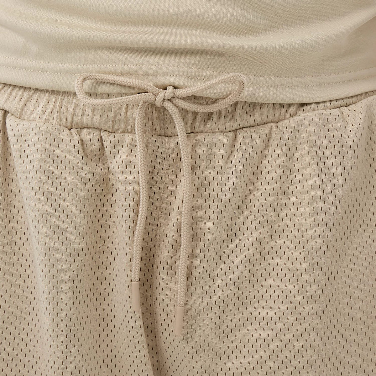 New Era Mesh Light Beige Mesh Shorts-kentox