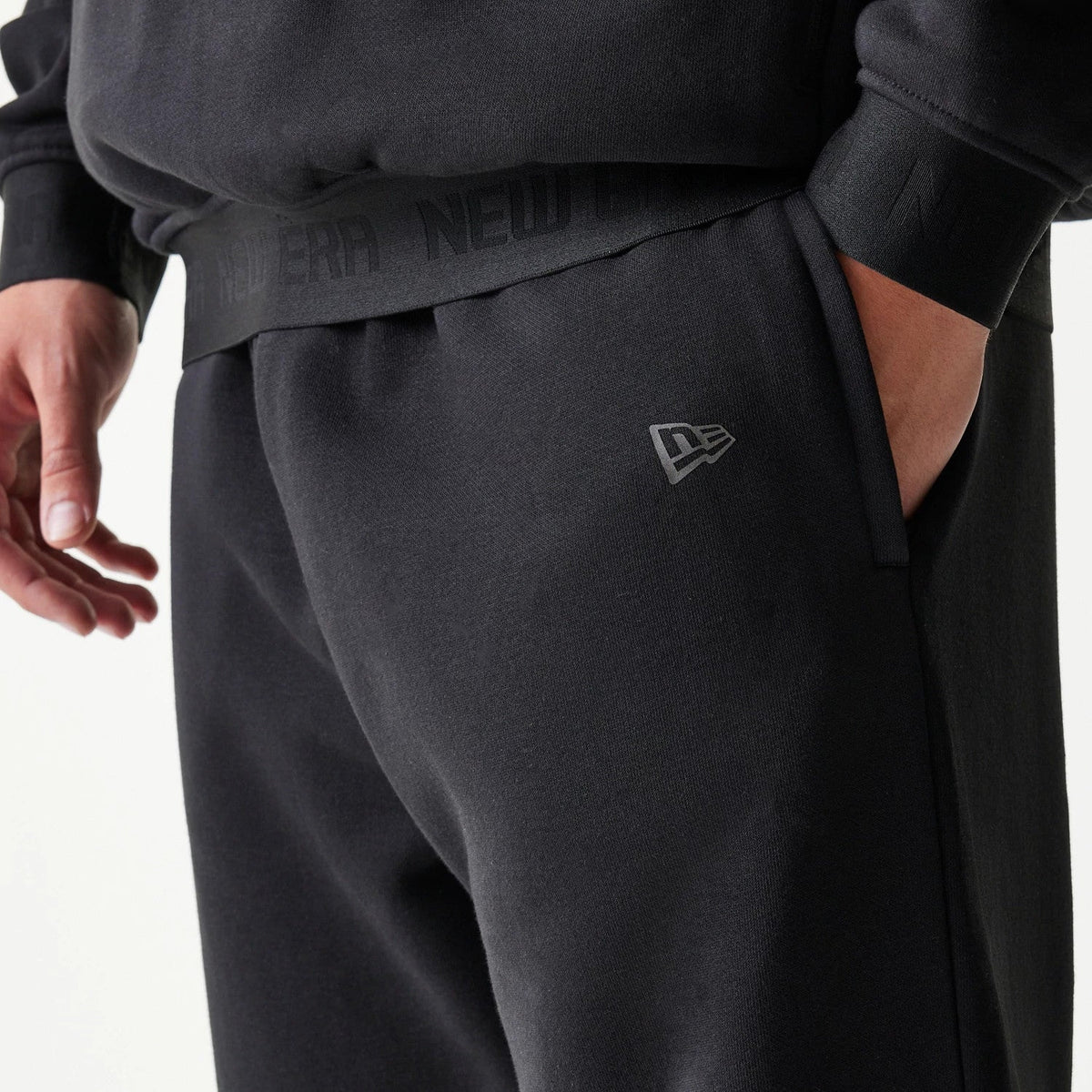 New Era Tech Black Straight Leg Joggers-kentox
