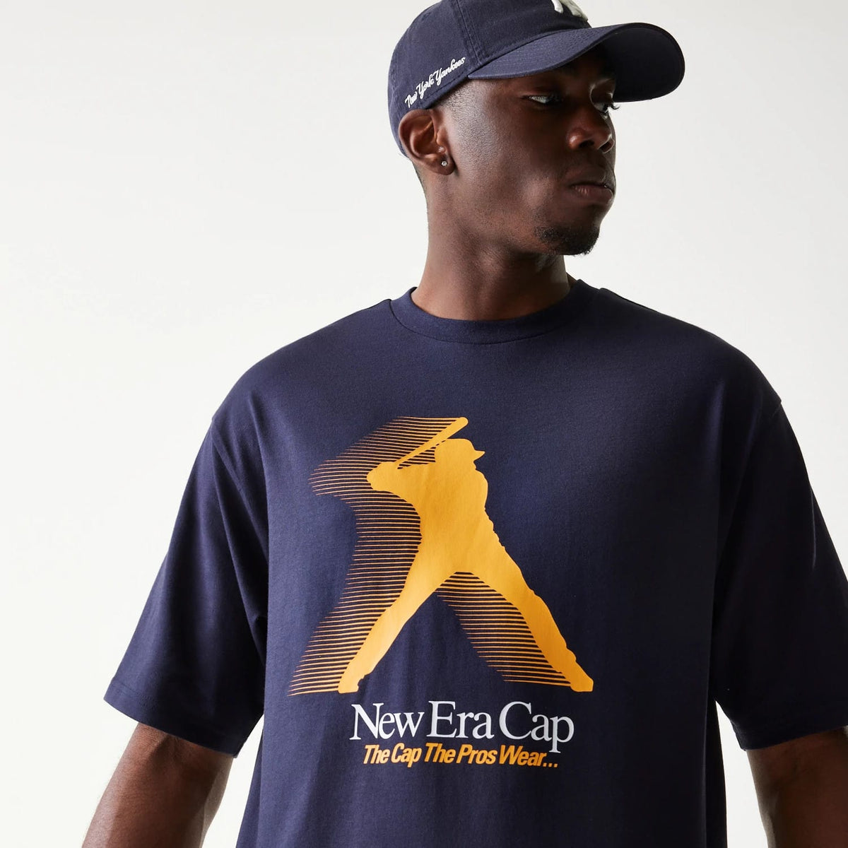 New Era Baseball Player Graphic Navy Oversized T-Shirt-kentox