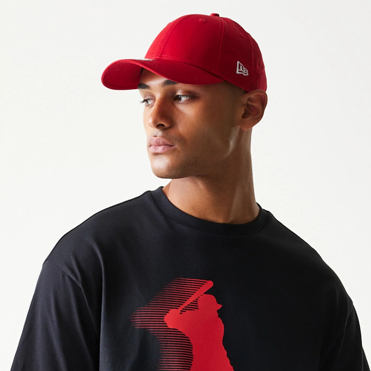 New Era Baseball Player Graphic Black Oversized T-Shirt-kentox