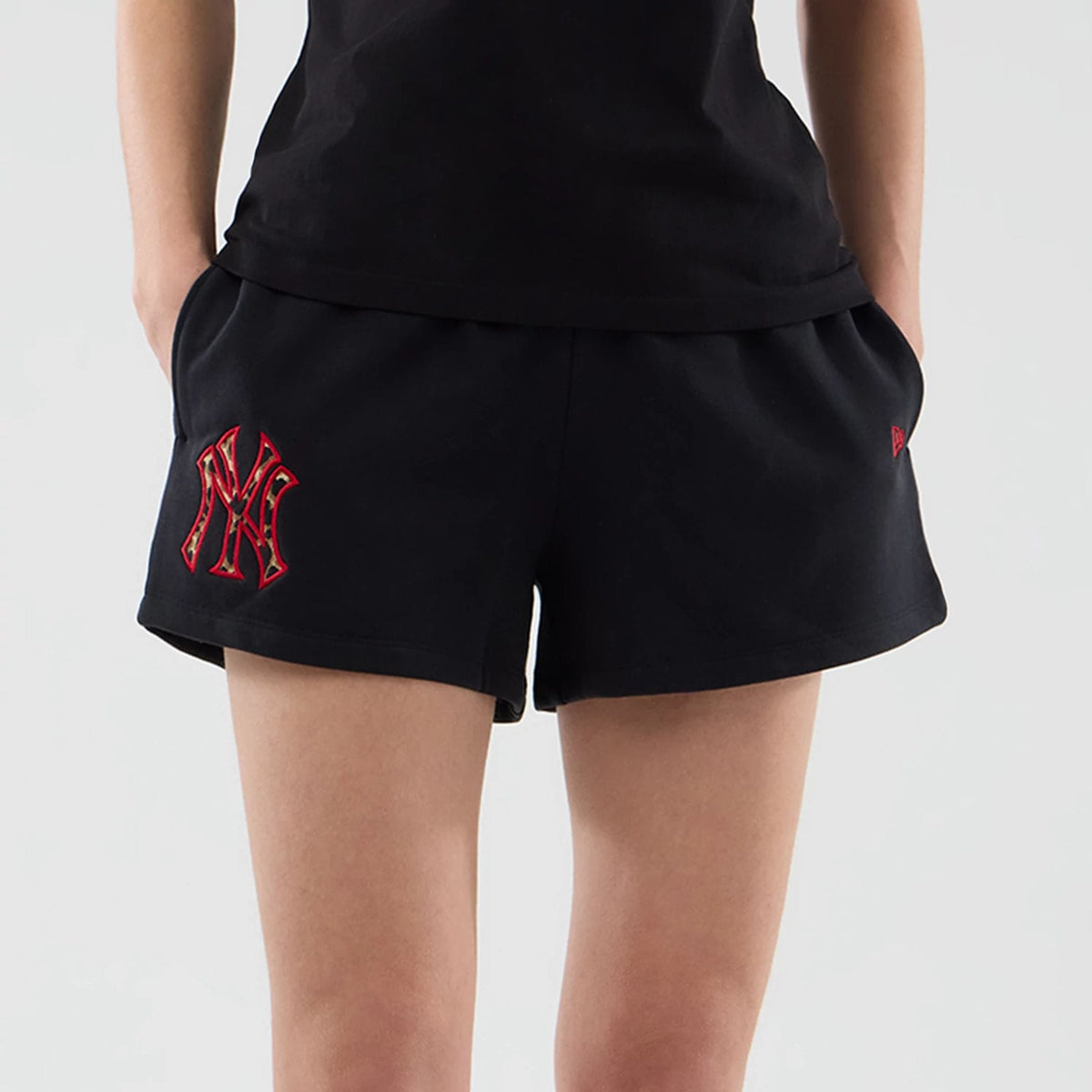 New York Yankees Womens MLB Infill Black Shorts-kentox