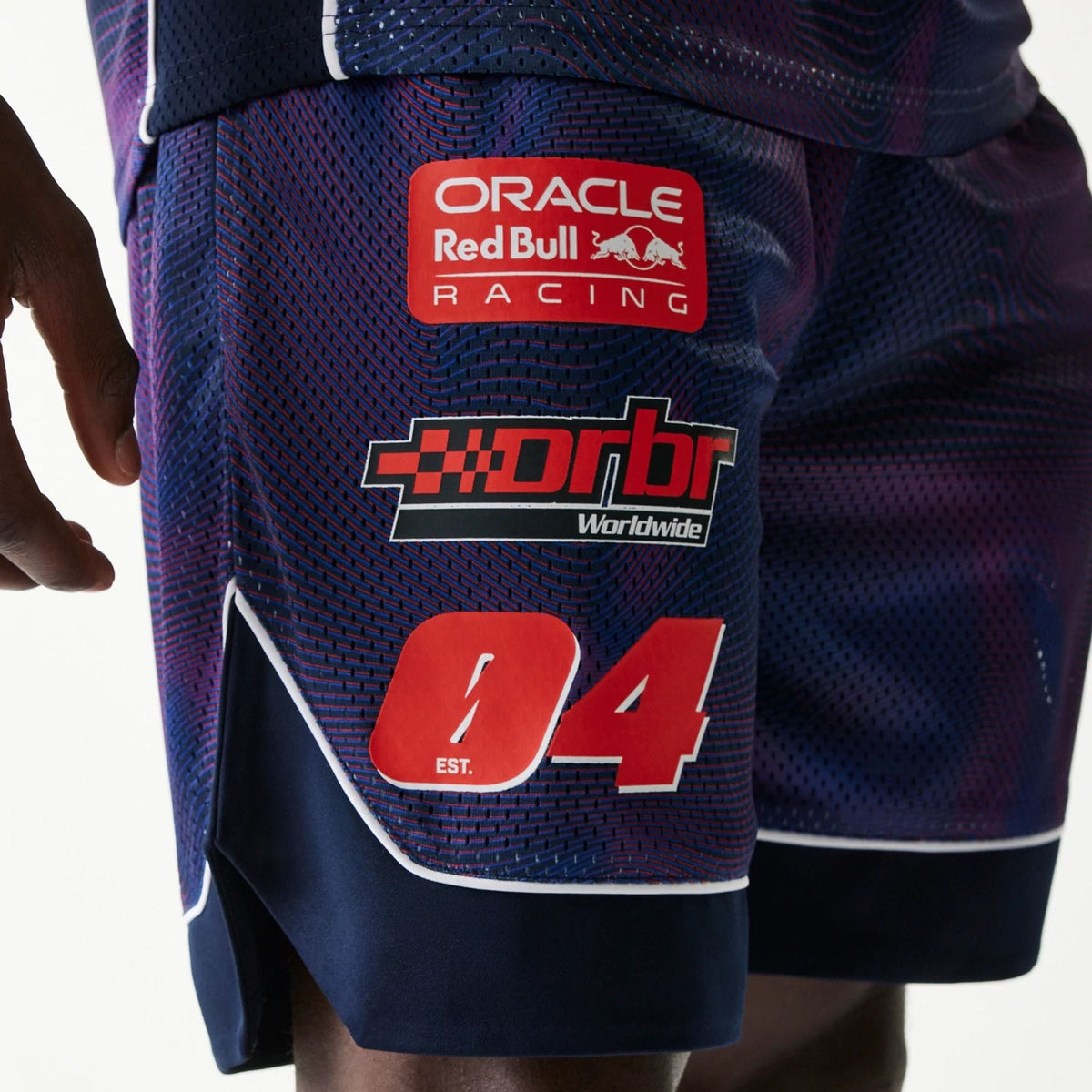 Red Bull Racing Dark Blue Oversized Mesh Shorts-kentox