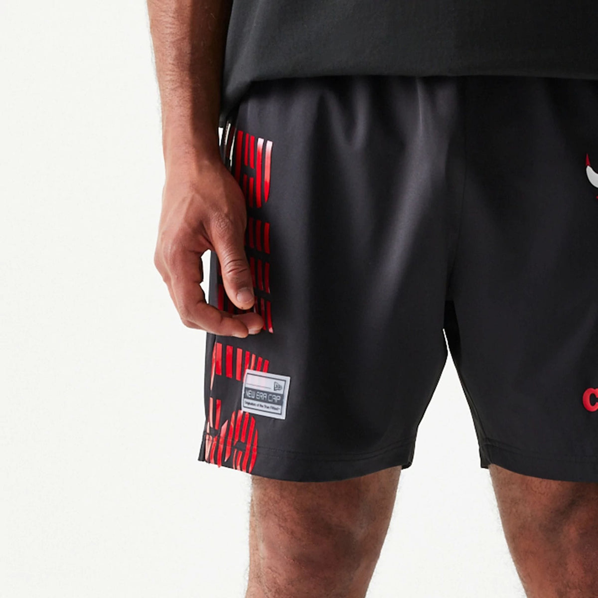 Chicago Bulls NBA Match Black Oversized Shorts-kentox