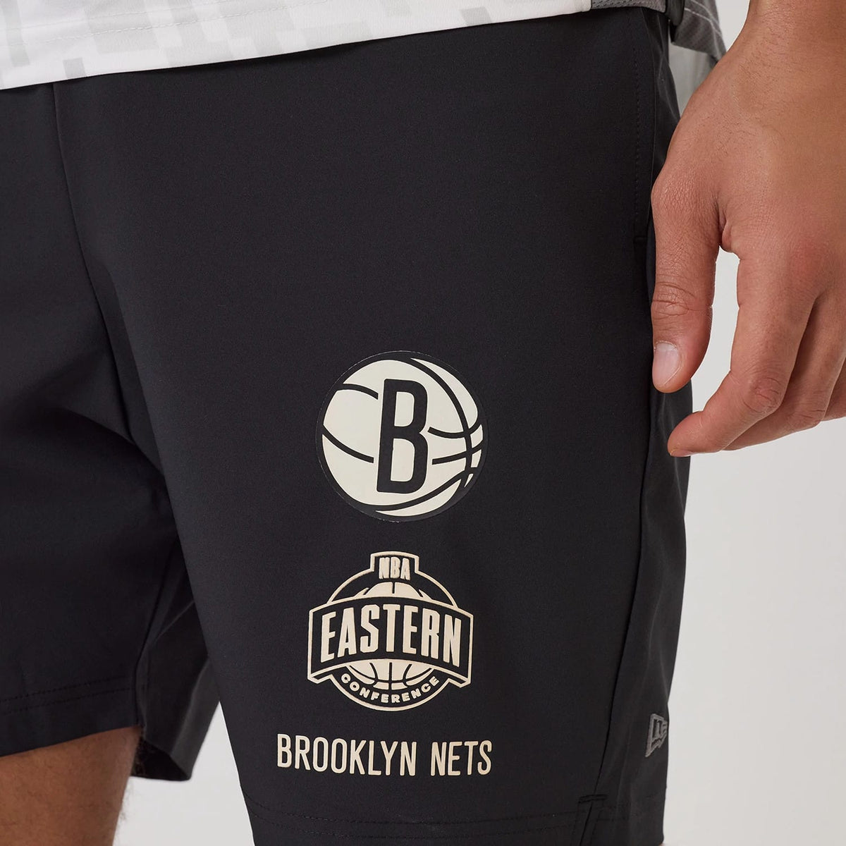 Brooklyn Nets NBA Match Black Oversized Shorts-kentox