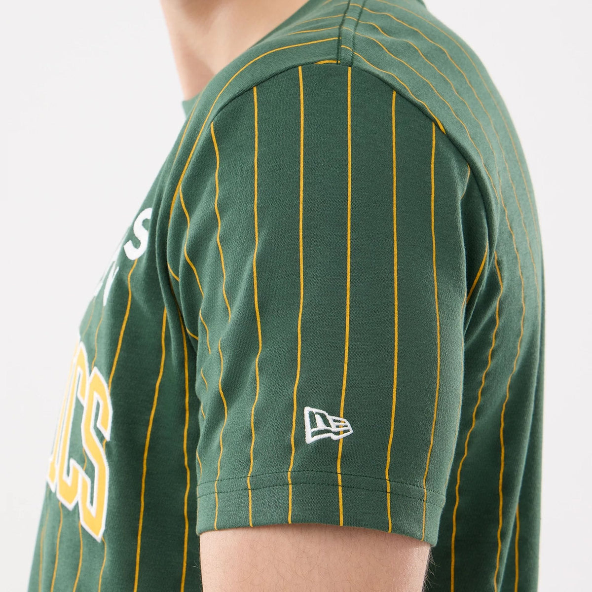 Athletics MLB Pinstripe Dark Green T-Shirt-kentox